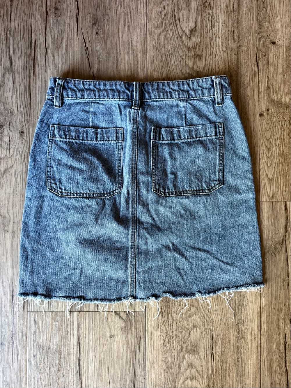 KUT from the Kloth Distressed Light Blue Denim Mini Skirt - Picture 2 of 7